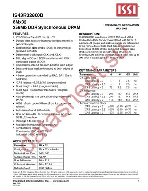 IS43R32800B-5B datasheet  